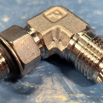 6-4-C5BZ-SS-LNF Parker Stainless Fitting 90 Degree Elbow Male O-Ring 3/8" (10) TEN PCS