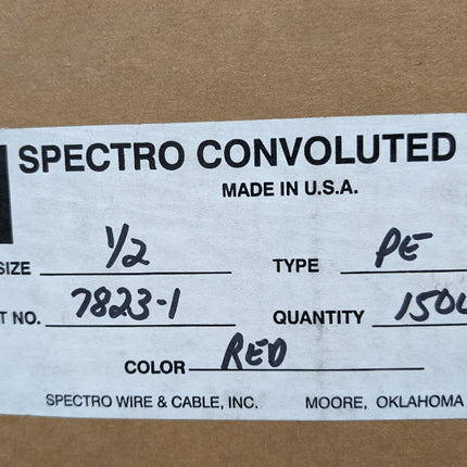 1,500' FEET Red 1/2" Red Split Wire Loom Spectro Convoluted 7823-1