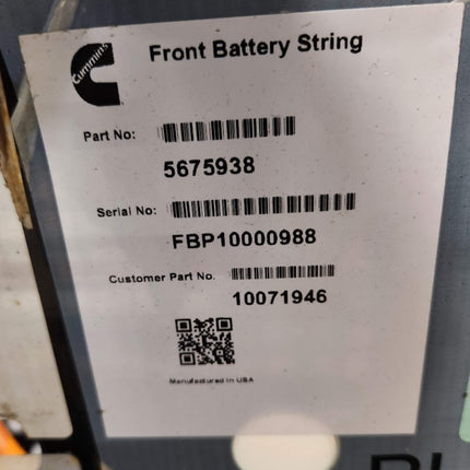 Cummins High Voltage EV Battery Pack Lithium Ion Blue Bird Bus 10071946 Front String