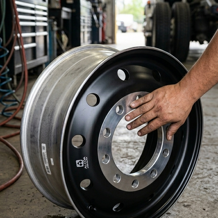 22.5" x 12.25" Alcoa Aluminum Wheel DURA-BLACK Hub Pilot 10 Bolt Holes 285.75mm - getexcess