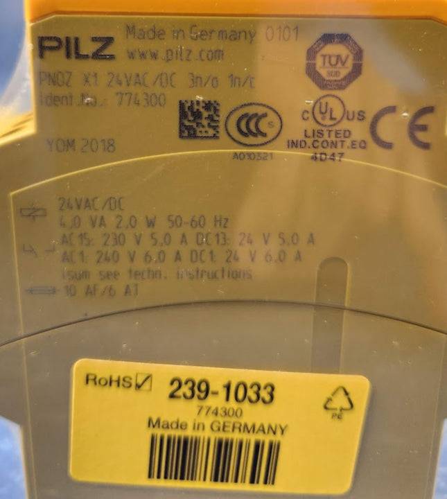 Pilz 239-1033 774300 X PNOZ X1 1 Auxiliary Contacts Safety Relay 24V ac/dc Single Channel
