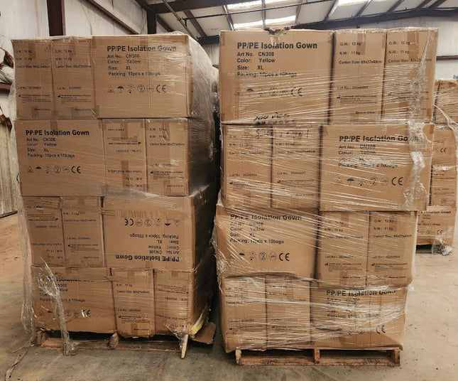 Isolation Gown PPE Category III 3 Disposable Yellow XL - 3,200 PCS - FULL PALLET
