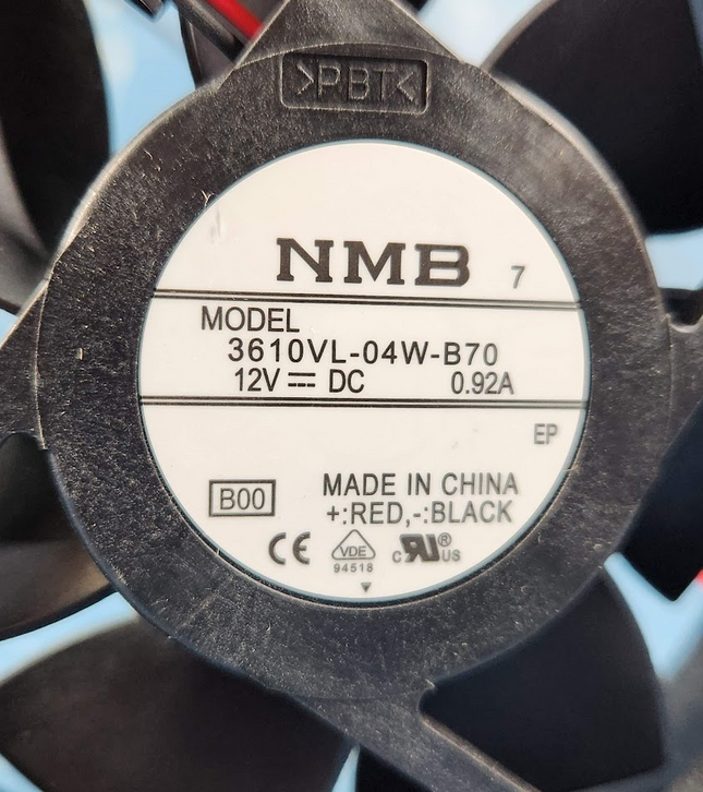 NMB 3610VL-04W-B70-B00 Cooling Fan Axial 92X25mm 12VDC WIRE 5600 RPM