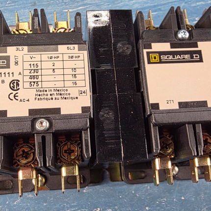 Square D Series B Reversing Hoist Contactor 30 AMP 600V 8965DPR33 NOS