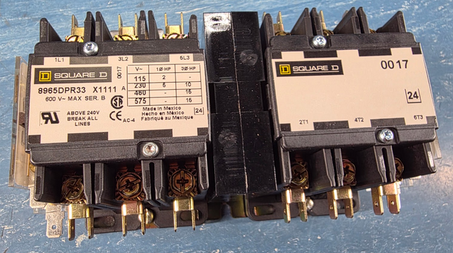 Square D Series B Reversing Hoist Contactor 30 AMP 600V 8965DPR33 NOS - getexcess