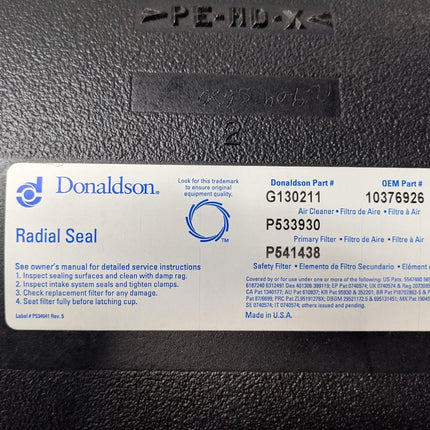 GMC T7500 Air Cleaner Assembly Donaldson Filter 10376926 G130211 15297756