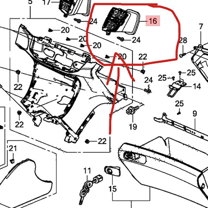 Genuine Honda OEM Accord 13-17 Dash Center Outlet Right AC Heater Air Vent