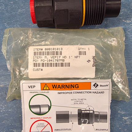 Stucchi 808101013 Male VEP17HD 1" NPT Flat Face Coupler