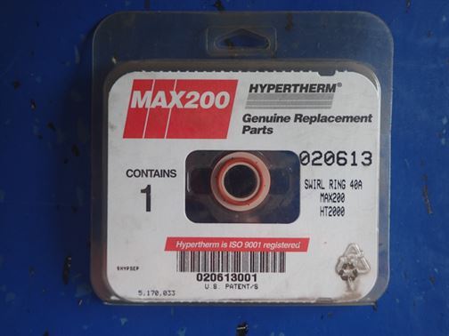Hypertherm 020613 Air Oxygen Oxy Swirl Ring Max 200 Plasma Arc Cutting Torch