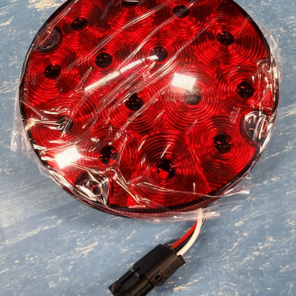 Opti-Luxx 7" Round LED Light Stop Tail Turn Signal Red 10063568