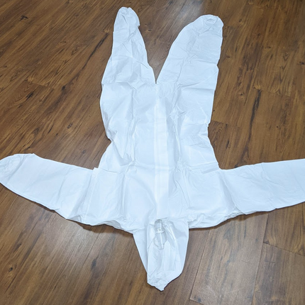 Disposable Coverall 60GSM Painter Bunny Suit White L Non Medical | CASE of 50 - getexcess