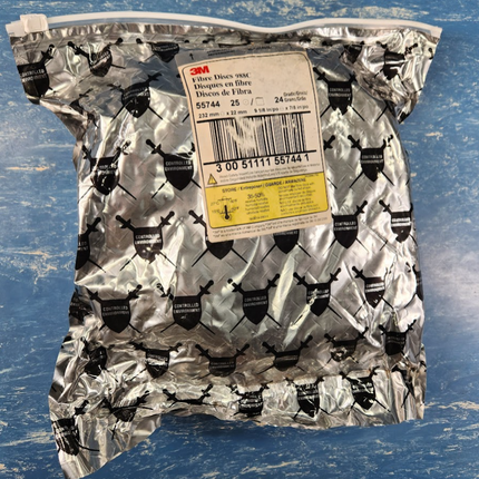 Sealed Bag of 25 - 3M 55744 Sanding Fibre Disc 988C 9-1/8" 24 Grit Ceramic