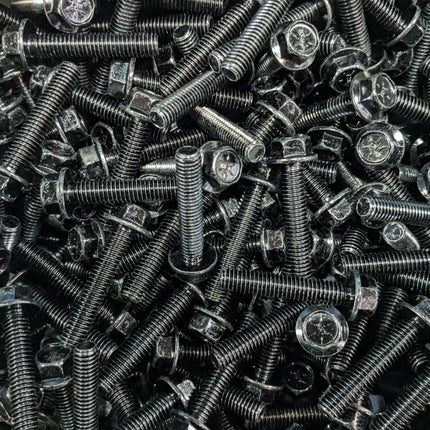 3/8 - 16 x 2" Grade 8 Flange Hex Head Bolt Black Zinc Plated - BOX of 10