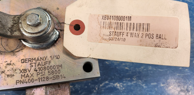 XBV-4-N08-0001-M Stauff 4-Way 2 Pos Ball Valve 400 Bar 5800 PSI