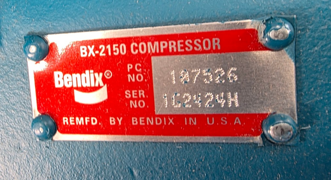 107526 X Bendix BX-2150 Air Compressor Remanufactured