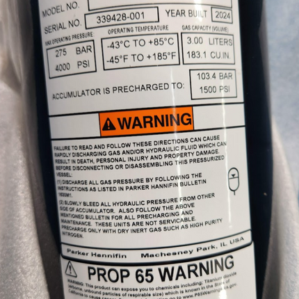 Manitowoc Hydraulic Brake Piston Accumulator 80060945 for Grove RT890E