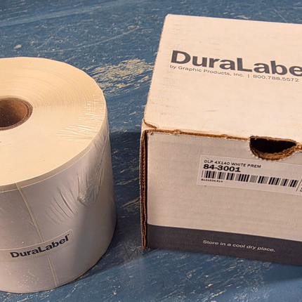 DuraLabel 84-3001 DLP300 4x140 White Premium Vinyl 3.0 Mil