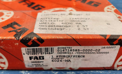 FAG Deep Groove Ball Bearing 6026-MA 130x200x33 mm