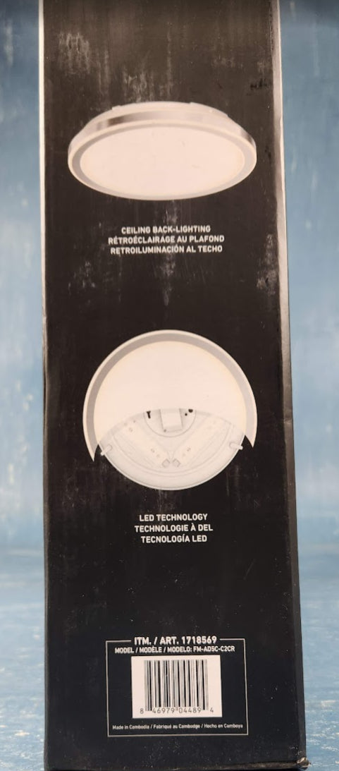 Artika Altitude LED Flush Mount 15" Light 5CCT Black Colors OPEN BOX