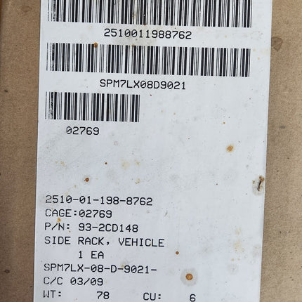 Side Rack Vehicle B Fender Brace Panel HEMTT Cargo Trailer 2510-01-198-8762