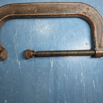 USED J.H. Williams 404 Forged Steel C G Clamp 12" Jaw 6" Throat