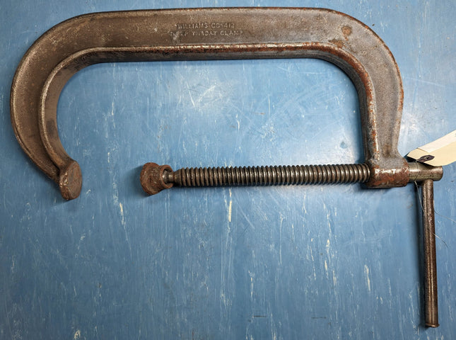 USED J.H. Williams 404 Forged Steel C G Clamp 12" Jaw 6" Throat