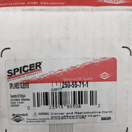Dana Spicer Commercial Drive Shaft Splined Sleeve 38 Splines 250-55-71-1