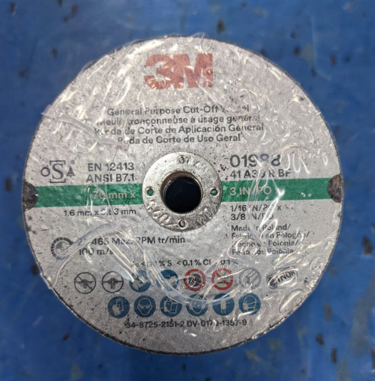 3M 01988 Aluminum Oxide General Purpose Cut-Off Wheel 1988 3