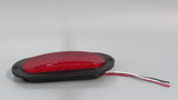 6" Oval Red LED Stop Tail Turn Rear Park Marker Flange 3 Wire Red White Black