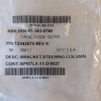 Steering Column Support Bracket Right Side Hummer HMMWV 12342875 NOS Military