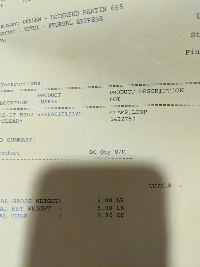 Loop Clamp 5340002915322 Military AS21919WDG3