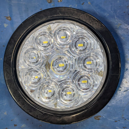 4" Round Clear LED Lights Stop Turn Backup Tail 3 Pin Connect Flush Mnt 002LI904