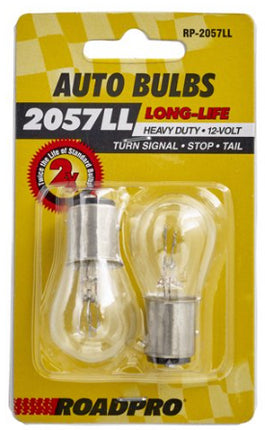 RoadPro RP-2057LL Clear 2057 Heavy Duty Long-Life Replacement Bulbs - Pack of 2