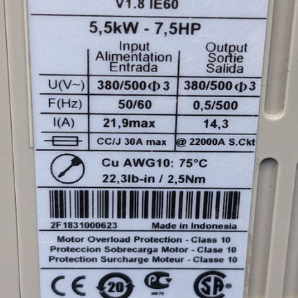 Telemecanique Adjustable Speed Drive Motor Controller Converter Inverter 5.5kW 7.5HP