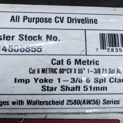 Weasler 14606855 All Purpose CV Driveline PTO Drive Shaft Tractor Yoke 1-3/8 21 Spl AL