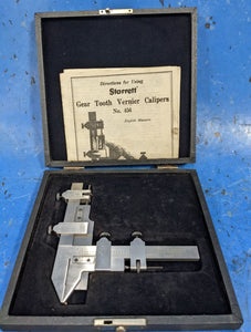 USED Gear Tooth Vernier Calipers 10-1 Diametral Pitch with Case Starrett No. 456