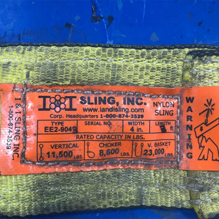 USED Sling 11500 lbs VERT 8600 CHOKE 23000 BASKET I&I EE2-904 - getexcess