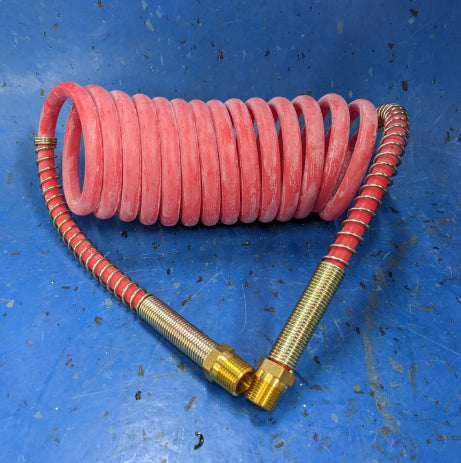 Tectran 162G5ER 15' Foot Red 1/2" Aircoil Hose w/ Spring