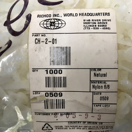 LOT OF (1000) Nylon Cable Managers Richco CH-2-01 - getexcess