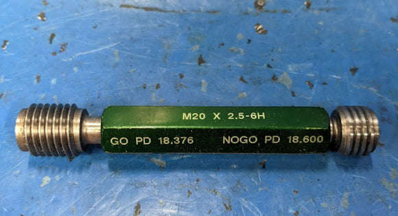 USED M20x2.5 Class 6H Double End Plug Thread Go/No Go Gage
