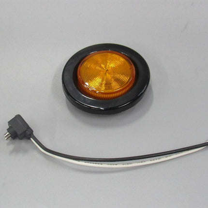 2" Round Amber  LED Trailer Marker Lights Stop Tail Turn Rear Park 2 Pin