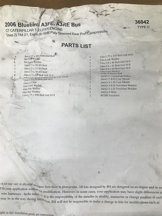 TM-21 Gold Type C Bracket Tension Kit for Cummins 7.2L Blue Bird 00085171 - getexcess