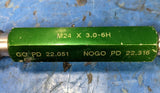 USED M24x3.0 Class 6H Double End Plug Thread Go/No Go Gage 22.051-22.316