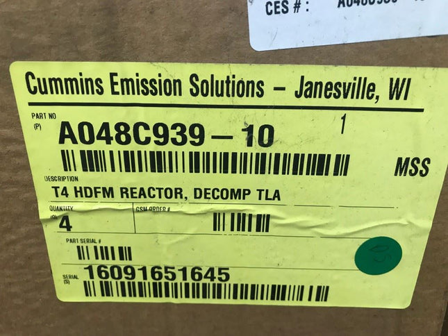 T4 HDFM Reactor Decomp TLA Cummins A048C939-10 - getexcess