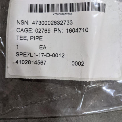 PACK OF TEN (10) PCS Pipe Tee 406163-005 Military 4730002632733