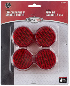 RoadPro RP-1277R4P LED 2" Sealed Clearance Round Lights Red 4-pack RP1277R4P