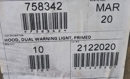 Blue Bird Bus Body Hood Shield Dual Warning Light Primed Box of (10)