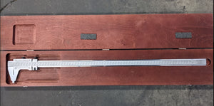 USED Starrett NO. 123M Master Vernier Caliper 650MM with Wooden Case