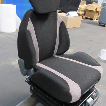 DAMAGED Air Seat KAB 85K6 800 Series Heavy Duty Off Road Agricultural Low Back Black Grey Cloth