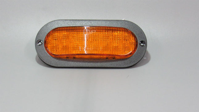 6" Oval Amber Orange LED Rear Turn Flange 3 Wire Red White Black